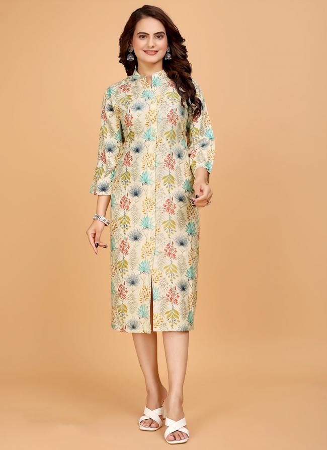 Rayon Multi Colour Office Wear Printed Readymade Kurti With Pant